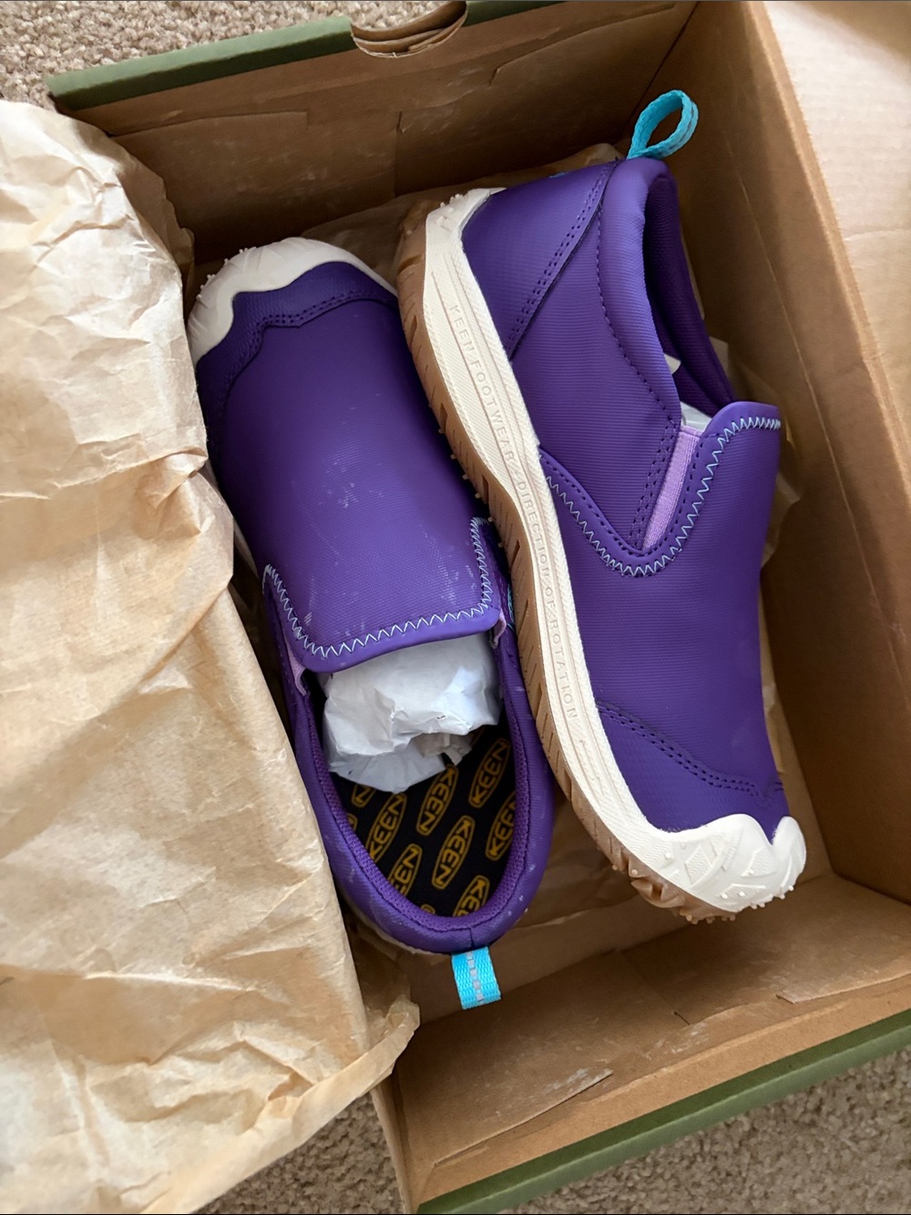 NWT Keen Kids Purple Slip-On Water Shoes with White Soles
